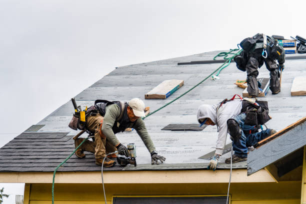 Professional Gutter Installation technician working in Johnson City, NY